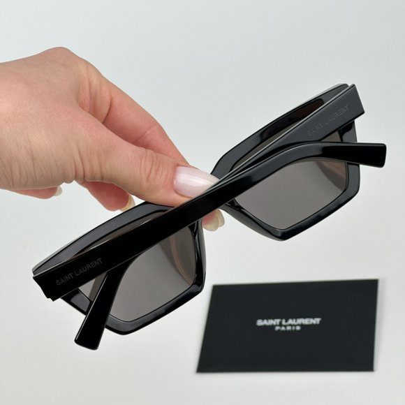 Saint Laurent SL633 CALISTA 001 BRAND NEW Sunglasses Black Cat Eye Unisex - Picture 4 of 14